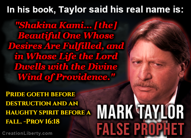 Taylor pridefully and arrogantly declared his real name is Shakina Kami, the Beautiful One Whose Desires Are Fulfilled, and in Whose Life the Lord Dwells with the Divine Wind of Providence.