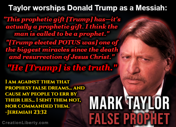 Mark Taylor worships Donald Trump as a Messiah, not only comparing him to Jesus Christ, but calling Trump the capital 't' truth.