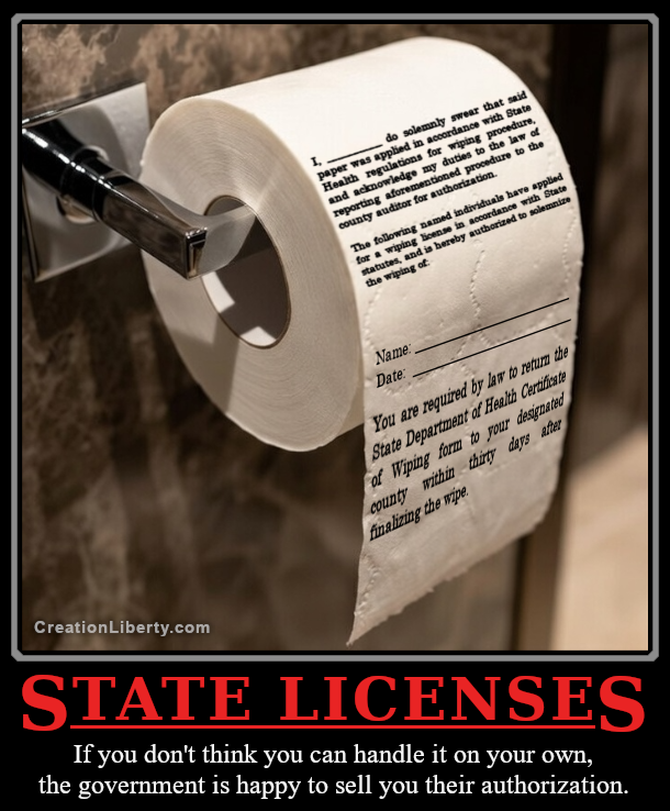 Demotivational poster meme criticizing state-issued marriage licenses as government authorization instead of personal commitment